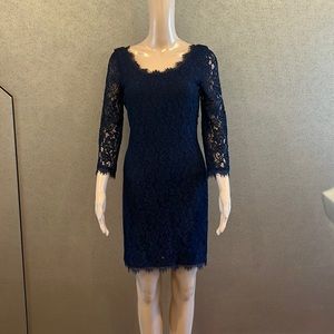 Diane Von Furstenberg Navy Lace Dress